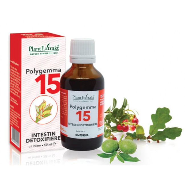 Polygemma 15 Intestin detoxifiere, 50ml, Plant Extract