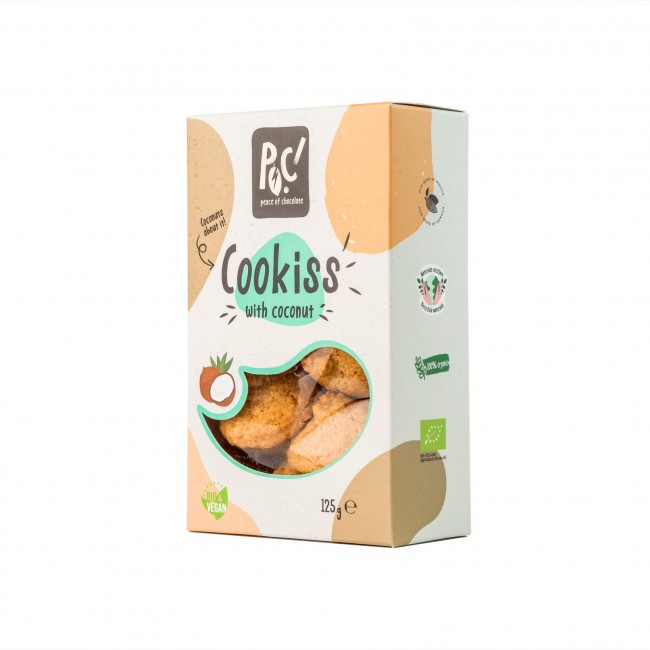 Biscuiti vegani ecologici cu cocos fara zahar adaugat, Poc Sweets