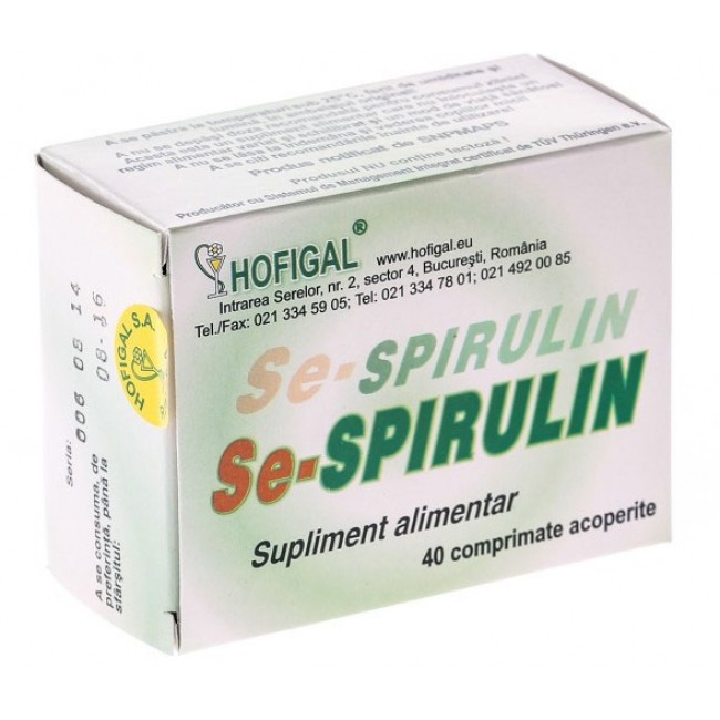 Se-Spirulin, Spirulina cu seleniu 40cpr.